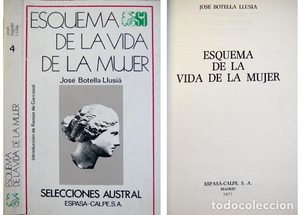 Libros de segunda mano: BOTELLA LLUSI&Aacute;, Jos&eacute;.  Esquema de la vida de la mujer.  1975. - Foto 1