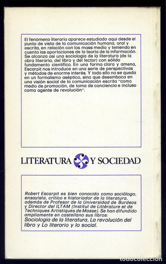 Libros de segunda mano: ESCARPIT, Robert.  Escritura y comunicaci&oacute;n.  1975. - Foto 2