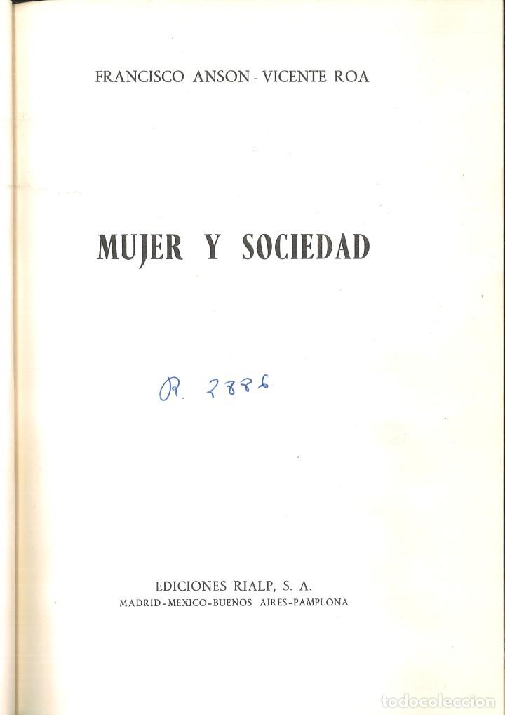 Libros de segunda mano: MUJER Y SOCIEDAD. Francisco Ans&oacute;n y Vicente Roa - Foto 1