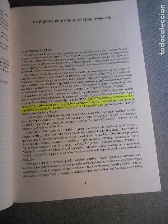 Libros de segunda mano: LA PRENSA PERIODICA EN ELDA. 1866 - 1992 - Foto 4