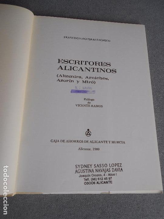 Libros de segunda mano: ESCRITORES ALICANTINOS - Foto 2
