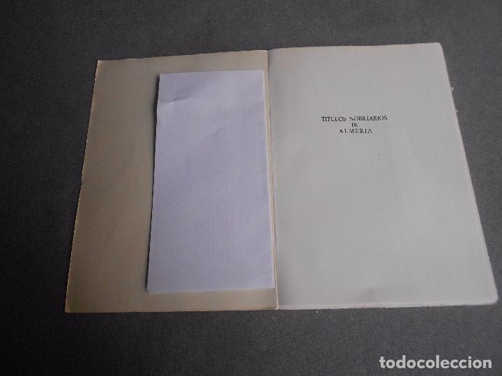 Libros de segunda mano: TITULOS NOBILIARIOS DE ALMERIA - Foto 2