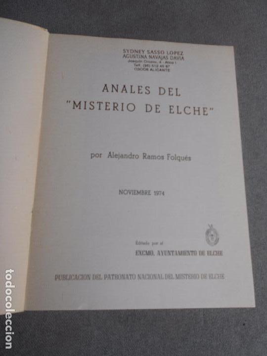 Libros de segunda mano: ANALES DEL MISTERIO DE ELCHE - Foto 2