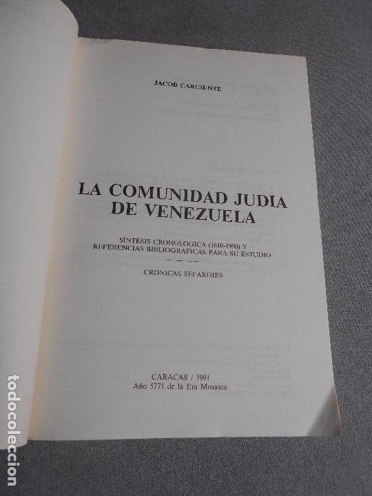 Libros de segunda mano: LA COMUNIDAD JUDIA DE VENEZUELA - Foto 2