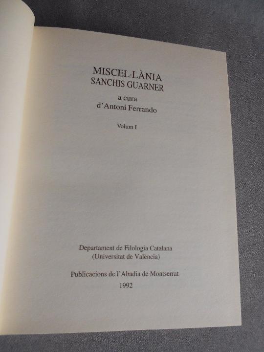 Libros de segunda mano: MISCEL - LANEA  SANCHIS GUARNER - Foto 4