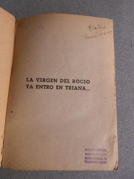 Libros de segunda mano: LA VIRGEN DEL ROCIO YA ENTRO EN TRIANA - Foto 3