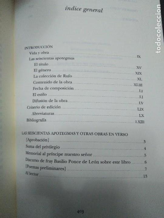 Libros de segunda mano: Apotegmas. Juan Rufo. - Foto 3