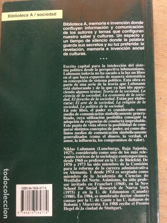 Libros de segunda mano: PODER. NIKLAS LUHMANN. - Foto 5