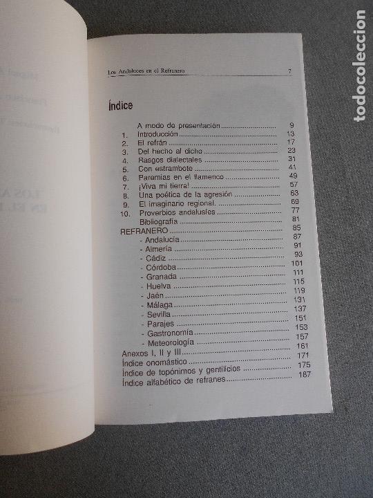 Libros de segunda mano: LOS ANDALUCES EN EL REFRANERO - Foto 3