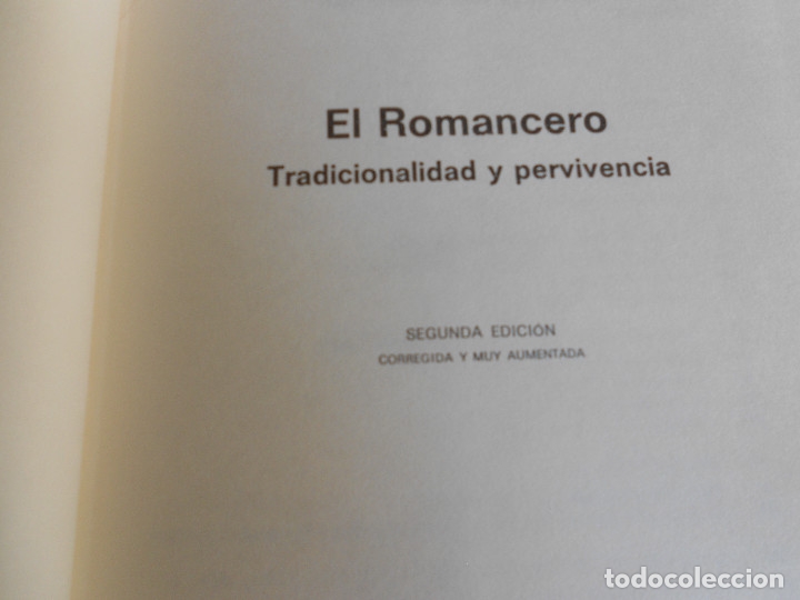 Libros de segunda mano: EL ROMANCERO, TRADICIONALIDAD Y PERVIVENCIA. - Foto 6