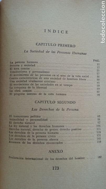 Libros de segunda mano: Los derechos del hombre. Jacques Maritain. - Foto 3