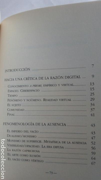 Libros de segunda mano: Raz&oacute;n digital y vac&iacute;o. Rosa Mar&iacute;a Rodr&iacute;guez Magda. - Foto 3