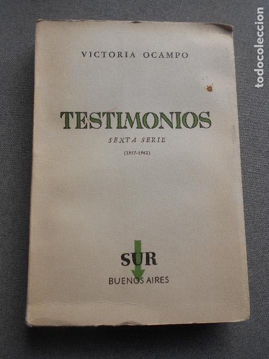 Libros de segunda mano: TESTIMONIOS. VICTORIA OCAMPO - Foto 1