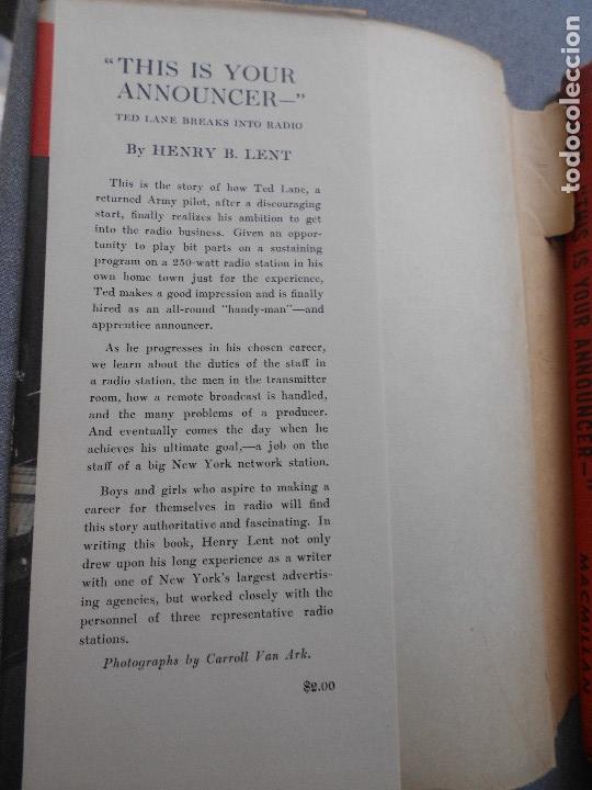 Libros de segunda mano: THIS IS YOUR ANNOUNCER - Foto 3