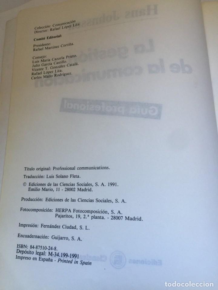 Libros de segunda mano: La gesti&oacute;n de la comunicaci&oacute;n, Hans Johnsson - Foto 2