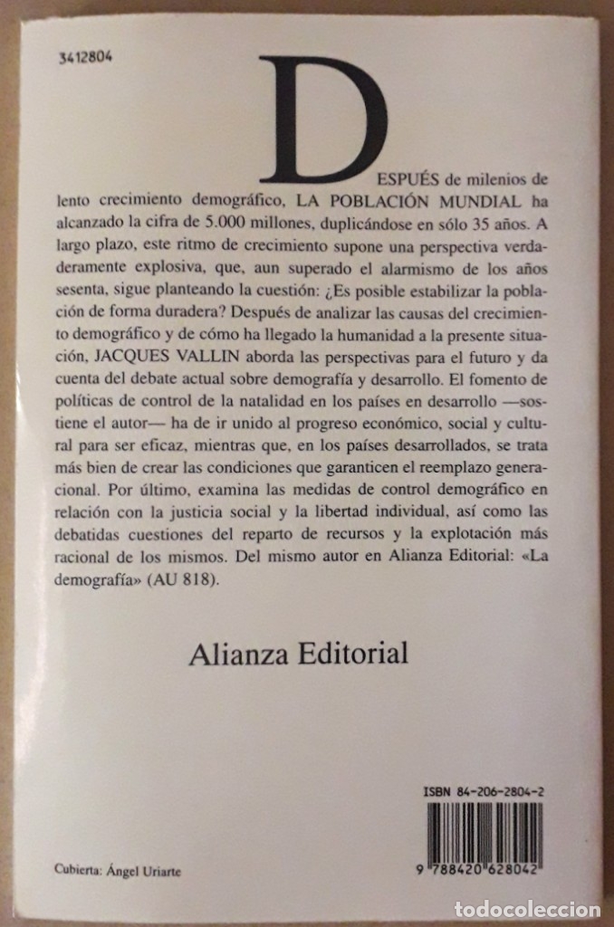Libros de segunda mano: Jacques Vallin . La poblaci&oacute;n mundial - Foto 2