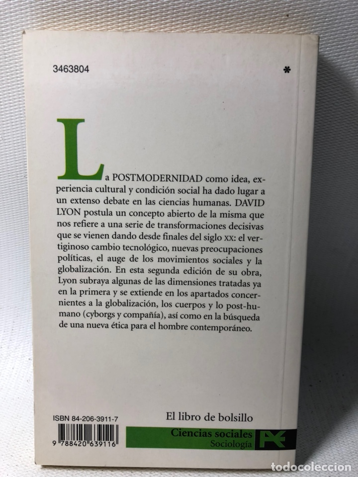 Libros de segunda mano: POSTMODERNIDAD - DAVID LYON - EDIT. ALIANZA EDITORIAL - Foto 2