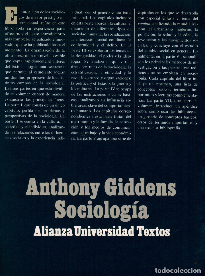 Libros de segunda mano: SOCIOLOG&Iacute;A / ANTHONY GIDDENS - Foto 1