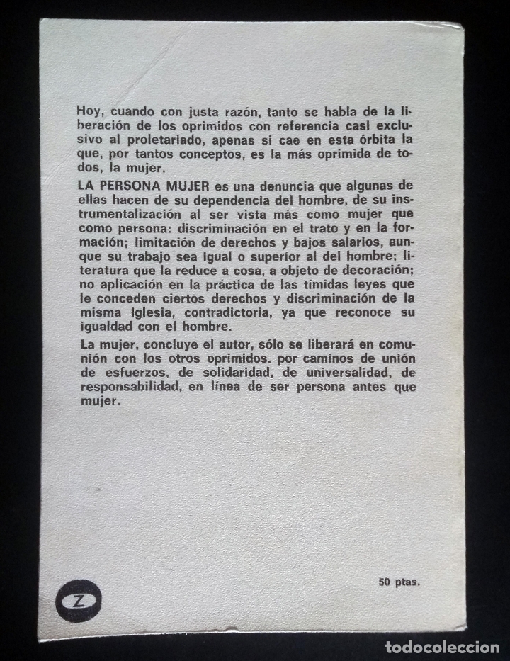 Libros de segunda mano: La persona mujer | M. Hern&aacute;ndez &Aacute;lvarez | Zero 1974 - Foto 5