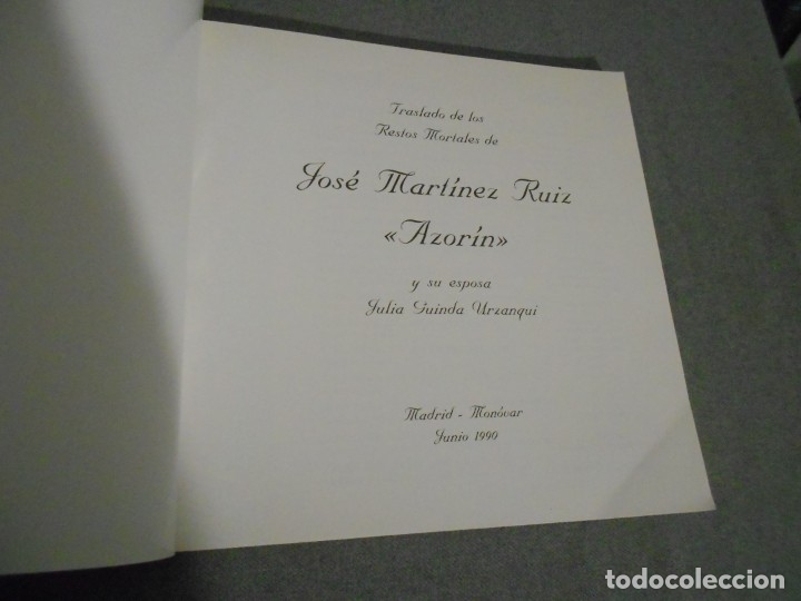 Libros de segunda mano: AZORIN. TRASLADO DE LOS RESTOS MORTALES - Foto 3
