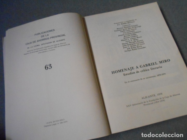 Libros de segunda mano: HOMENAJE A GABRIEL MIRO. - Foto 4