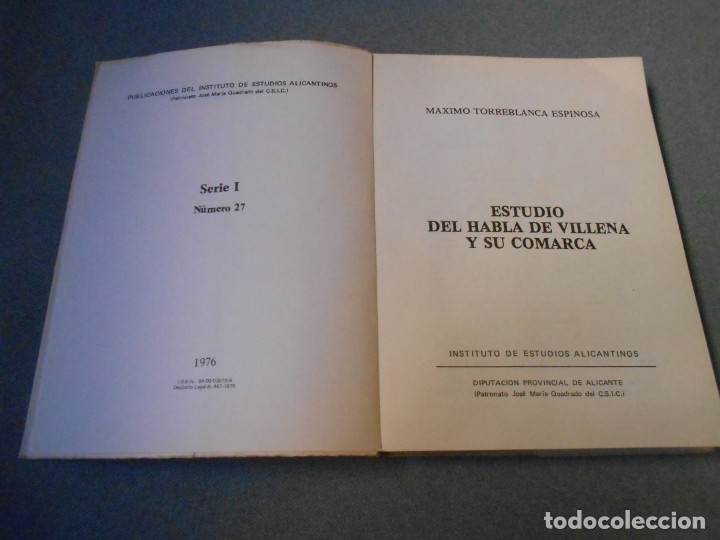 Libros de segunda mano: ESTUDIO DEL HABLA DE VILLENA Y SU COMARCA - Foto 3