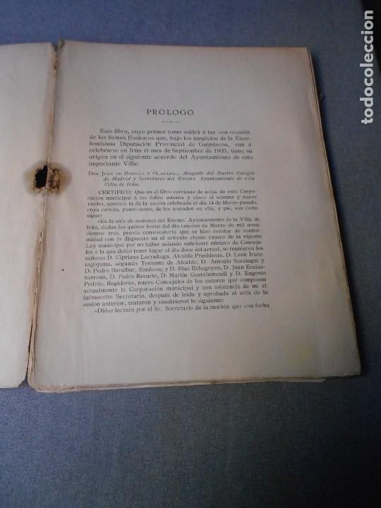 Libros de segunda mano: MONOGRAFIA HISTORICA DE LA VILLA DE IRUN - Foto 3