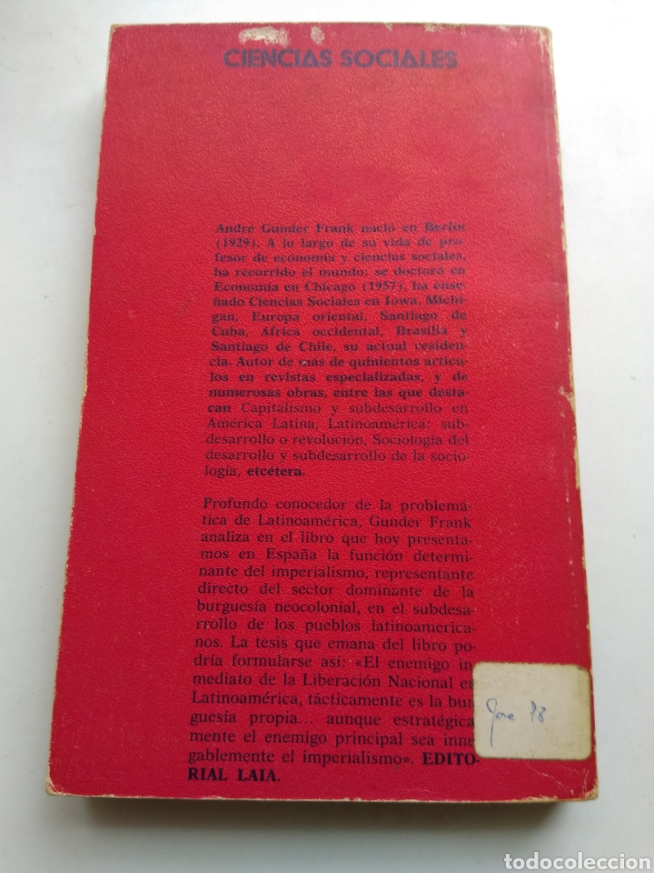 Libros de segunda mano: LUMPENBURGUES&Iacute;A LUMPENDESARROLLO/ANDR&Eacute; GUNDER FRANK - Foto 3