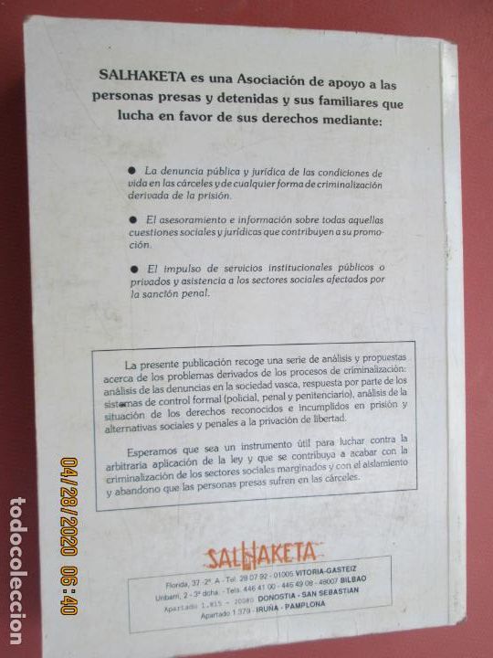 Libros de segunda mano: CONTROL SOCIAL DEL DELITO , CRITICAS Y ALTERNATIVAS 1&ordf; EDICION 1991 SALHAKETA - Foto 3