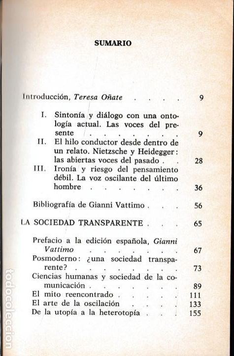 Libros de segunda mano: La sociedad transparente / Gianni Vattimo - Foto 3