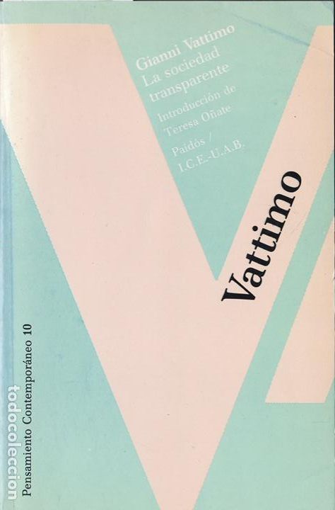 Libros de segunda mano: La sociedad transparente / Gianni Vattimo - Foto 1