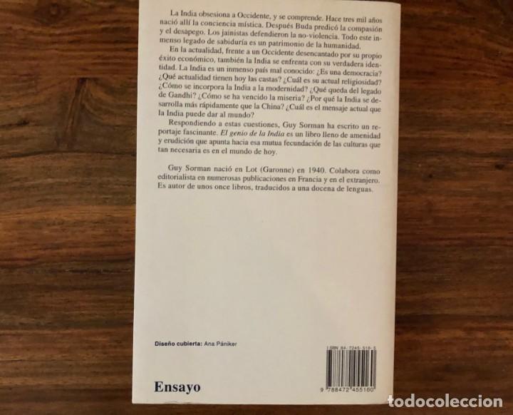 Libros de segunda mano: El genio de la India. Guy Sorman. Kair&oacute;s - Foto 2