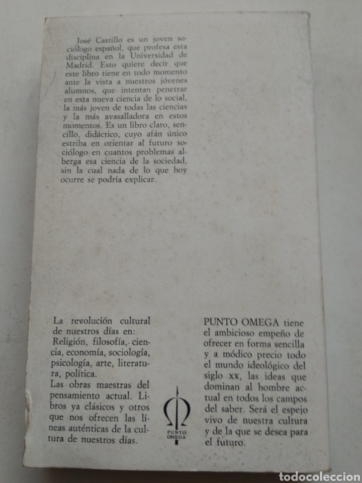 Libros de segunda mano: INTRODUCCI&Oacute;N A LA SOCIOLOG&Iacute;A/JOS&Eacute; CASTILLO CASTILLO - Foto 3