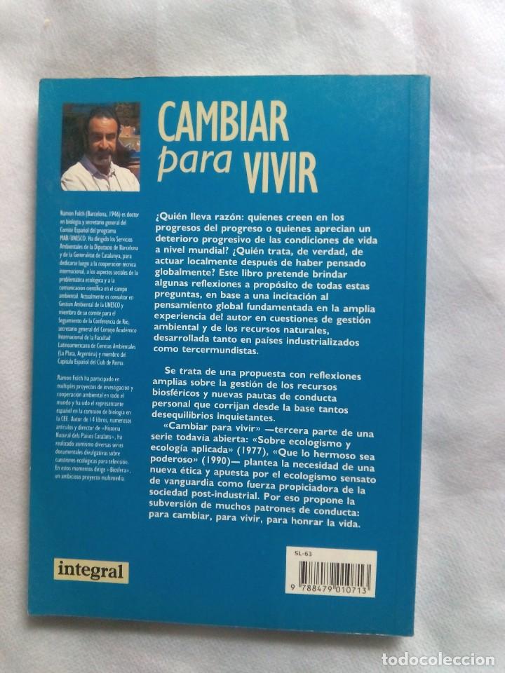 Libros de segunda mano: CAMBIAR PARA VIVIR / RAMON FOLCH - Foto 2