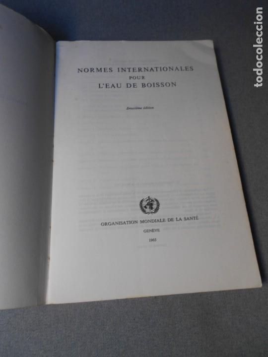 Libros de segunda mano: NORMES INTERNATINALES PER L&acute;&Eacute;AU DE BOISSON - Foto 2