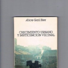 Libros de segunda mano: CRECIMIENTO URBANO Y PARTICIPACION VECINAL ALICE GAIL BIER CENTRO INVESTIGACIONES SOCIOLOGICAS 1980. Lote 192814816