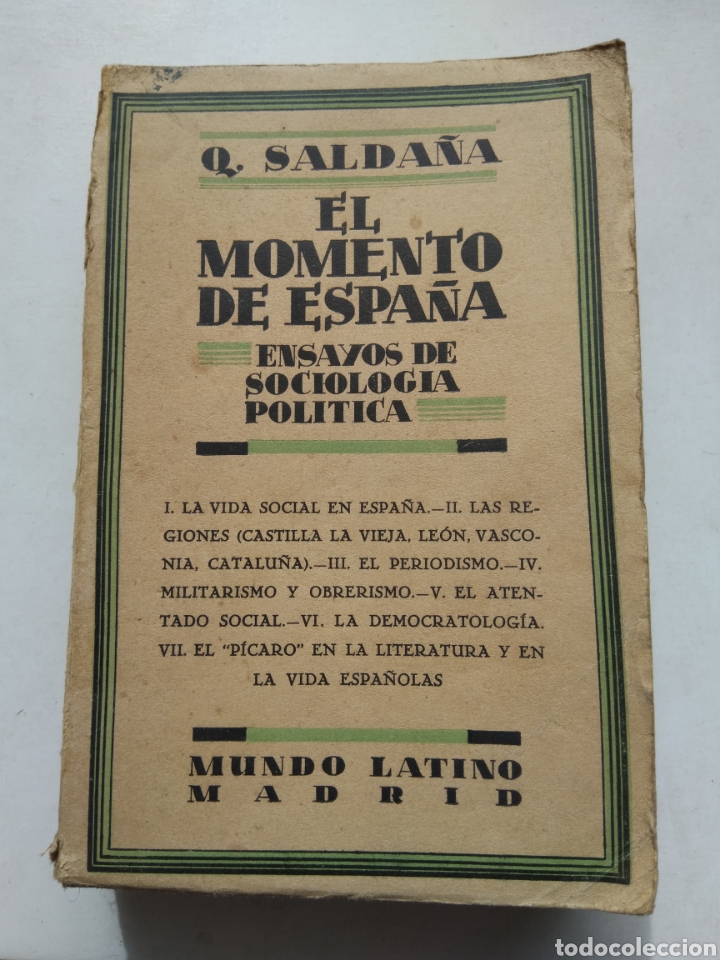 Libros de segunda mano: EL MOMENTO DE ESPA&Ntilde;A ENSAYO DE SOCIOLOG&Iacute;A POL&Iacute;TICA