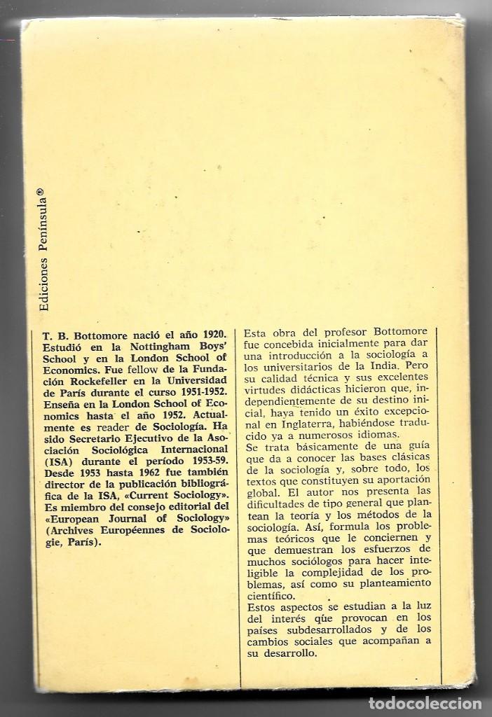 Libros de segunda mano: T. B. Bottomore . Introducci&oacute;n a la sociolog&iacute;a - Foto 2