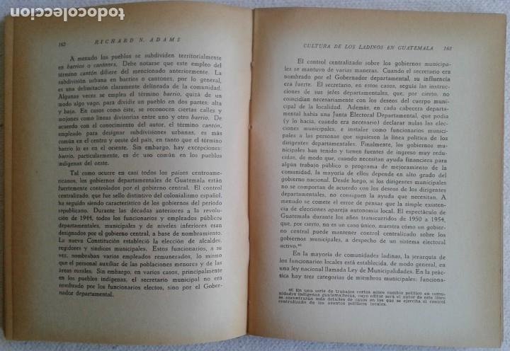 Libros de segunda mano: Richard N. ADAMS *ENCUESTA SOBRE LA CULTURA DE LADINOS EN GUATEMALA* 1964 Antropologìa Social - Foto 10 - 290614153