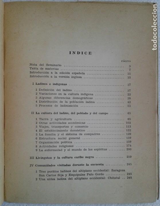 Libros de segunda mano: Richard N. ADAMS *ENCUESTA SOBRE LA CULTURA DE LADINOS EN GUATEMALA* 1964 Antropologìa Social - Foto 7 - 290614153