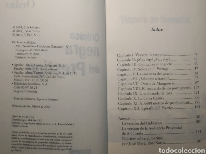 Libros de segunda mano: Cr&oacute;nica negra del prestige. El Pa&iacute;s. 2003. - Foto 4