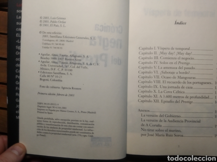 Libros de segunda mano: Cr&oacute;nica negra del prestige. El Pa&iacute;s. 2003. - Foto 3