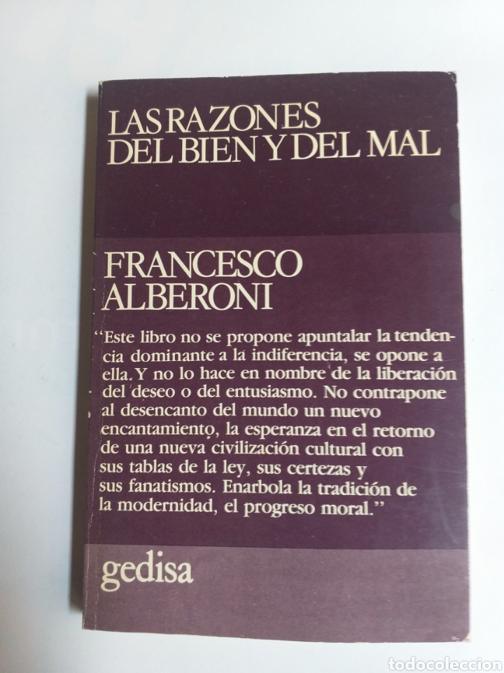 Libros de segunda mano: Las razones del bien y del mal Francisco Alberoni - Foto 1