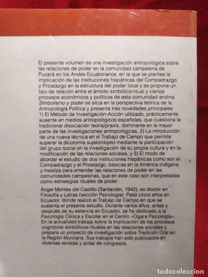 Libros de segunda mano: 1989. Simbolismo y poder. Antropolog&iacute;a. &Aacute;ngel Montes del Castillo. - Foto 6