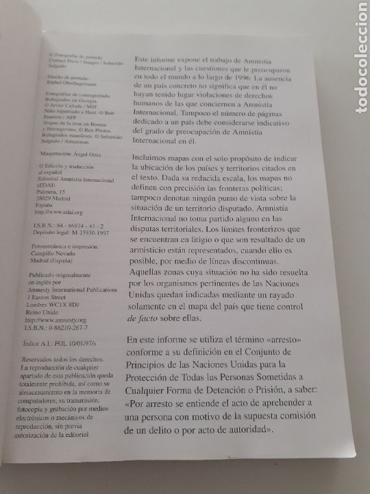 Libros de segunda mano: Amnist&iacute;a Internacional informe 1997 - Foto 2
