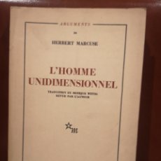 Libros de segunda mano: L'HOMME UNIDIMENSIONAL. HERBERT MARCUS.. Lote 313374383
