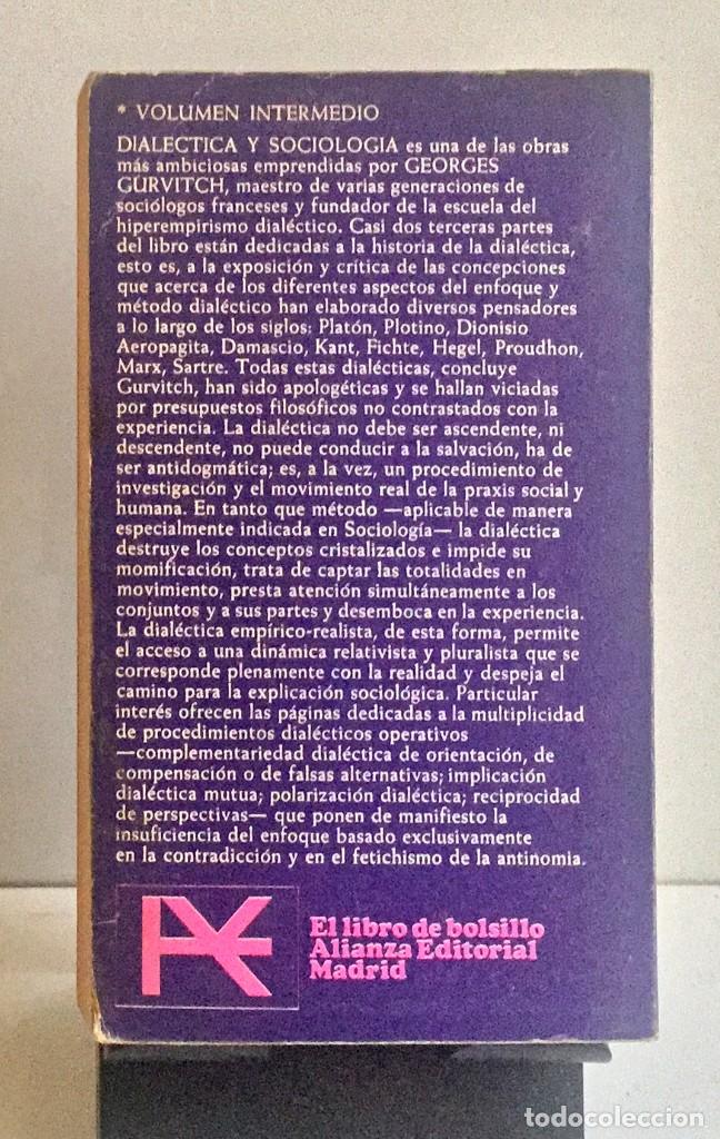 Libros de segunda mano: DIAL&Eacute;CTICA Y SOCIOLOG&Iacute;A. Georges Gurvitch - Foto 2
