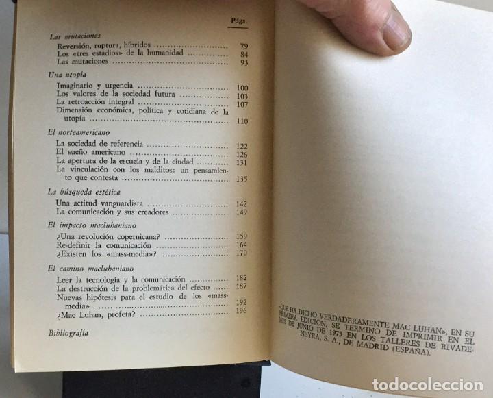Libros de segunda mano: QU&Eacute; HA DICHO VERDADERAMENTE MAC LUHAN. Alan Bourdin - Foto 8