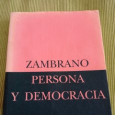 Libros de segunda mano: PERSONA Y DEMOCRACIA