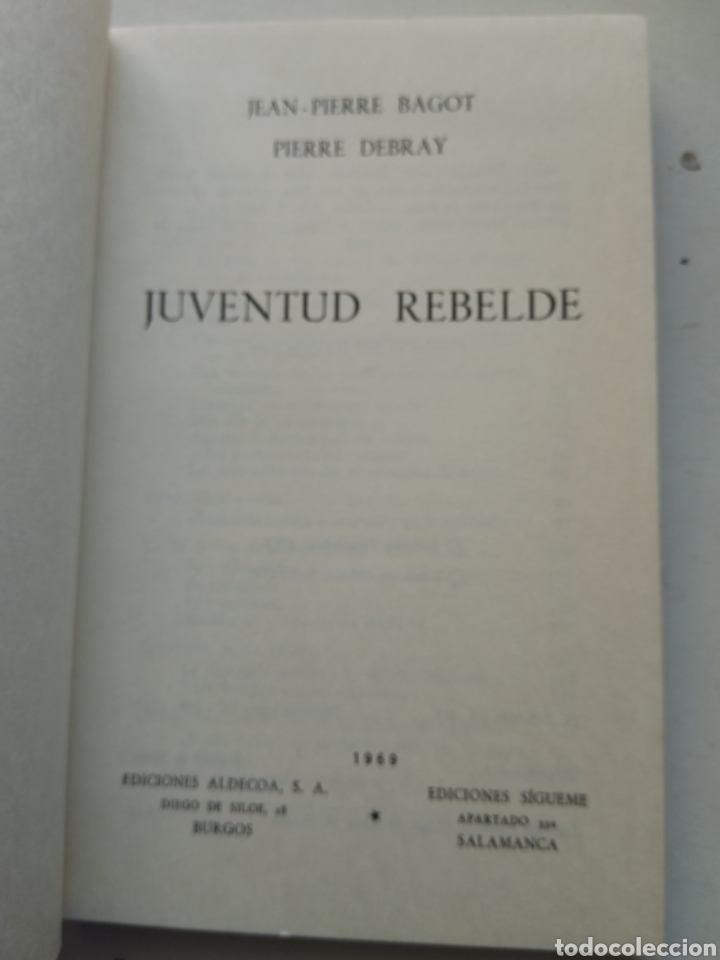 Libros de segunda mano: JUVENTUD REBELDE/J.P. BAGOT/P. DEBRAY - Foto 2